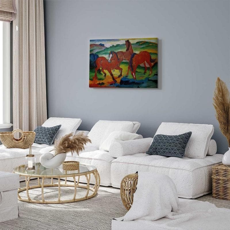 Quadro - The Red Horses (Grazing Horses IV) (Franz Marc) in Poster e stampe Collezione Casa - Trebisacce, commercioVirtuoso.it