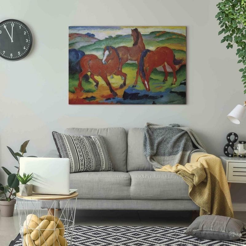 Quadro - The Red Horses (Grazing Horses IV) (Franz Marc) in Poster e stampe Collezione Casa - Trebisacce, commercioVirtuoso.it