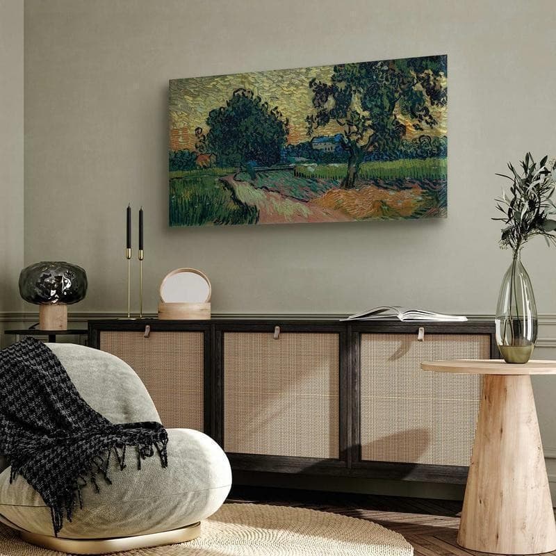 Quadro - Landscape with the Chateau of Auvers at Sunset (Vincent Van Gogh) in Poster e stampe Collezione Casa - Trebisacce, commercioVirtuoso.it