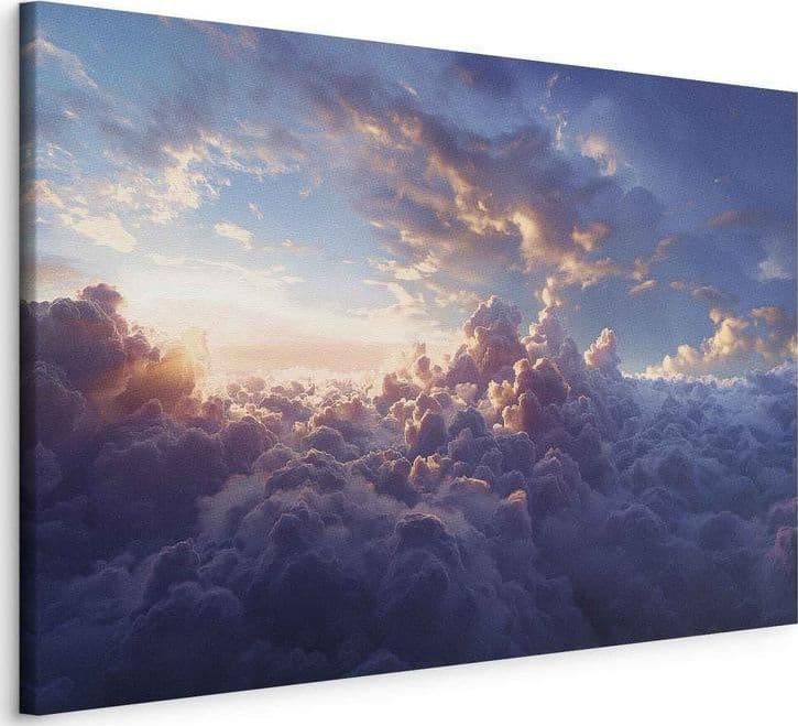 Quadro - The Sun in Hiding: The Golden Face of the Sky Over a Cloudy Sea in Poster e stampe Collezione Casa - Trebisacce, commercioVirtuoso.it