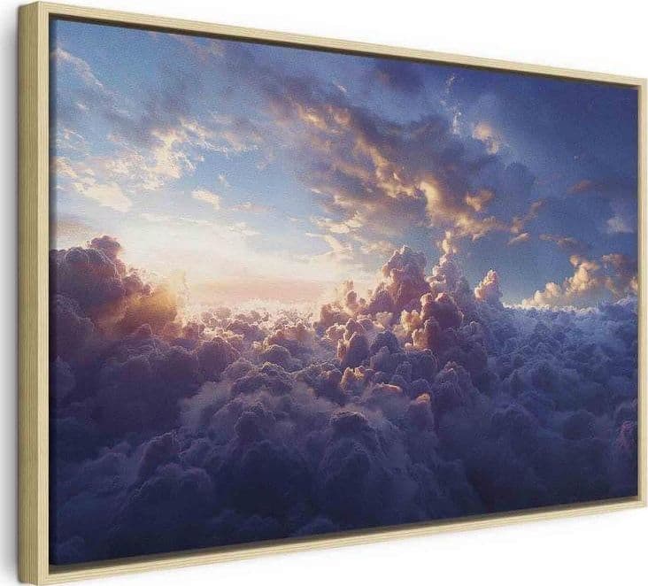 Quadro - The Sun in Hiding: The Golden Face of the Sky Over a Cloudy Sea in Poster e stampe Collezione Casa - Trebisacce, commercioVirtuoso.it
