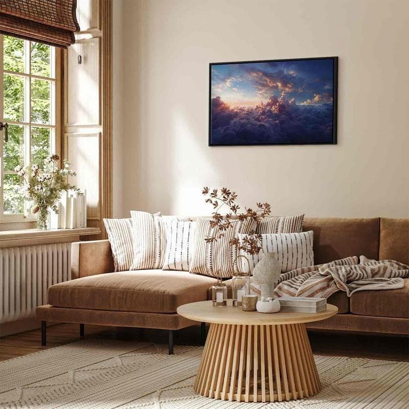 Quadro - The Sun in Hiding: The Golden Face of the Sky Over a Cloudy Sea in Poster e stampe Collezione Casa - Trebisacce, commercioVirtuoso.it