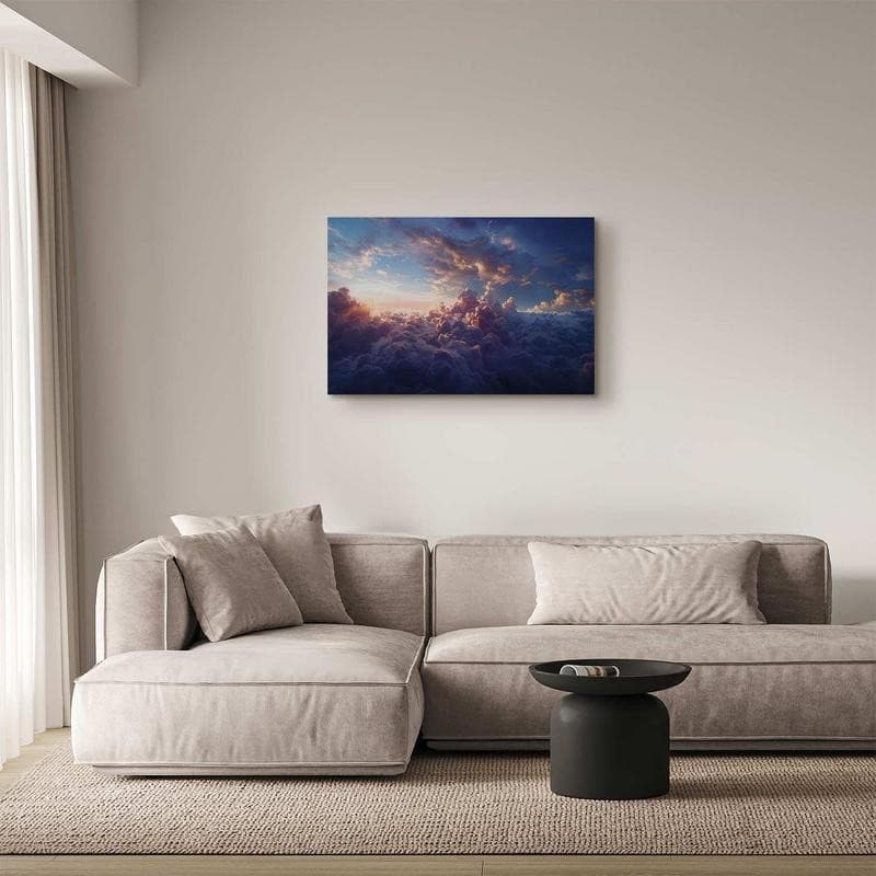 Quadro - The Sun in Hiding: The Golden Face of the Sky Over a Cloudy Sea in Poster e stampe Collezione Casa - Trebisacce, commercioVirtuoso.it