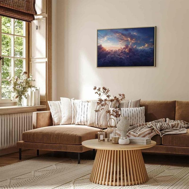 Quadro - The Sun in Hiding: The Golden Face of the Sky Over a Cloudy Sea in Poster e stampe Collezione Casa - Trebisacce, commercioVirtuoso.it
