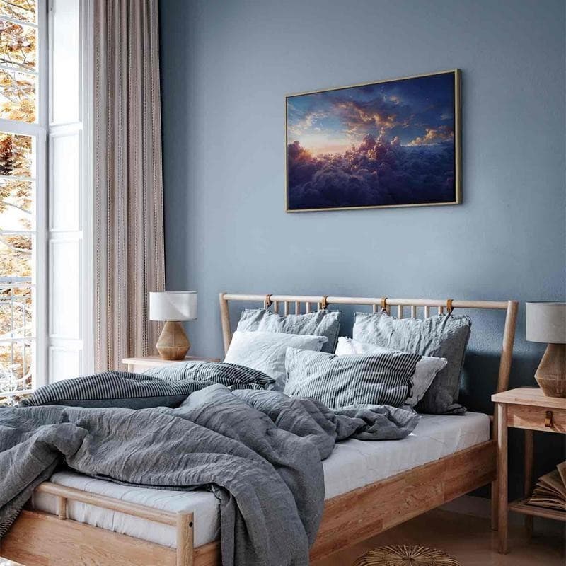 Quadro - The Sun in Hiding: The Golden Face of the Sky Over a Cloudy Sea in Poster e stampe Collezione Casa - Trebisacce, commercioVirtuoso.it