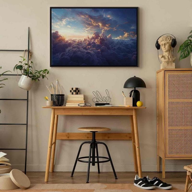 Quadro - The Sun in Hiding: The Golden Face of the Sky Over a Cloudy Sea in Poster e stampe Collezione Casa - Trebisacce, commercioVirtuoso.it