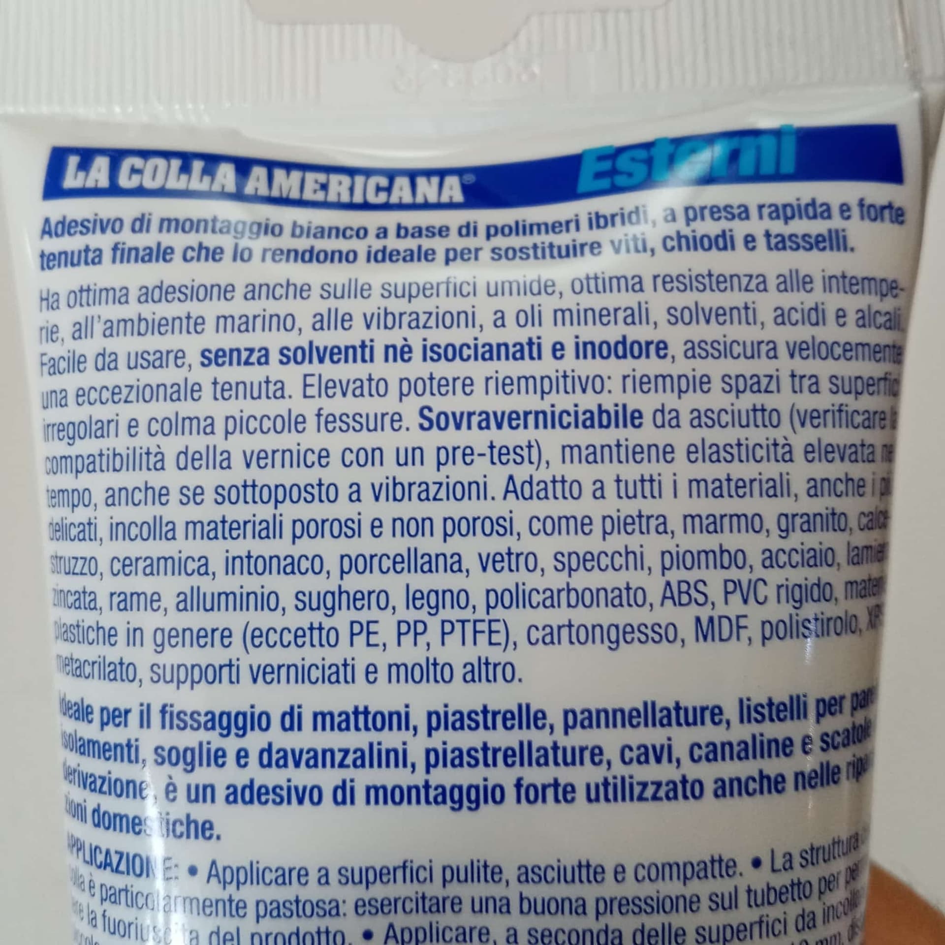 La Colla Americana 200gr colla bianca universale a presa rapida per esterni ed interni in Adesivi universali Aloiserw.com - Altomonte, commercioVirtuoso.it