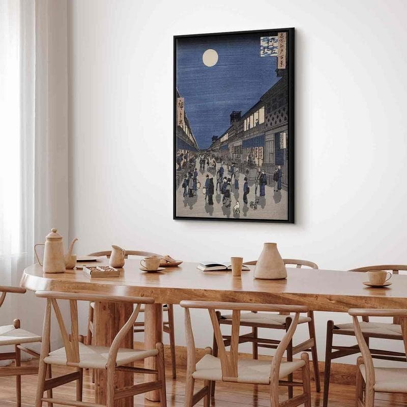Quadro - Night time view of Saruwaka Street from Meisho Edo Hyakkei (One Hundred Views of Edo) (Utagawa Hiroshige) in Poster e stampe Collezione Casa - Trebisacce, commercioVirtuoso.it
