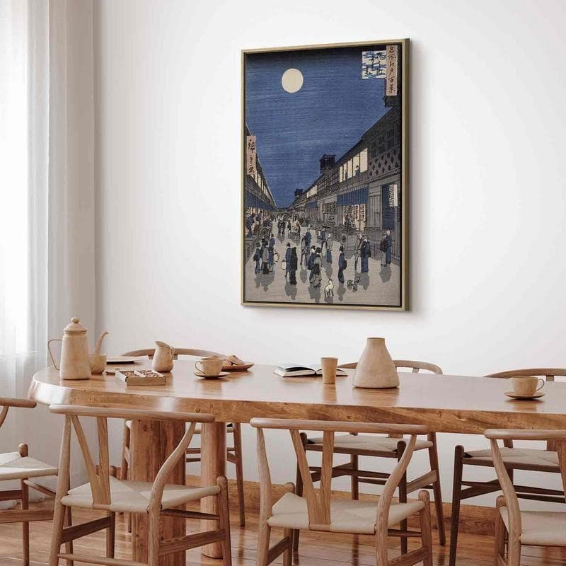 Quadro - Night time view of Saruwaka Street from Meisho Edo Hyakkei (One Hundred Views of Edo) (Utagawa Hiroshige) in Poster e stampe Collezione Casa - Trebisacce, commercioVirtuoso.it