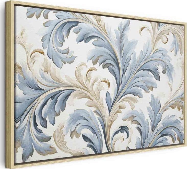 Quadro - Baroque Ornaments in Light Cream-Blue Hues in Dipinti Collezione Casa - Trebisacce, commercioVirtuoso.it