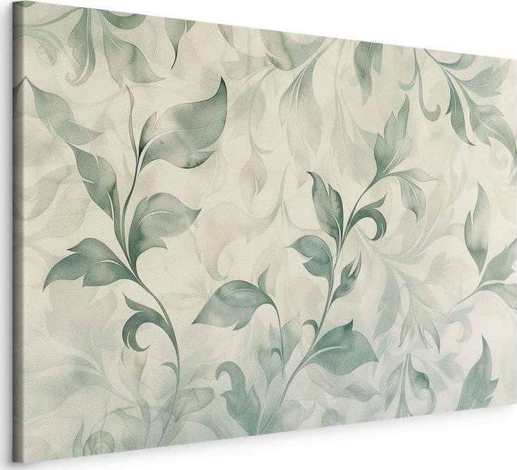 Quadro - Watercolor Botanical Motif Delicate Green-Beige Leaves in Poster e stampe Collezione Casa - Trebisacce, commercioVirtuoso.it