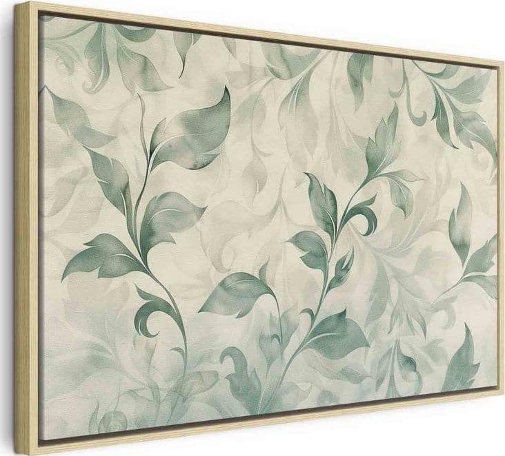 Quadro - Watercolor Botanical Motif Delicate Green-Beige Leaves in Poster e stampe Collezione Casa - Trebisacce, commercioVirtuoso.it