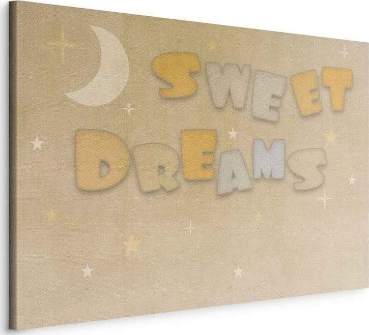 Quadro - Sweet Dreams - Pastel Inscription Surrounded by the Moon and Stars in Poster e stampe Collezione Casa - Trebisacce, commercioVirtuoso.it