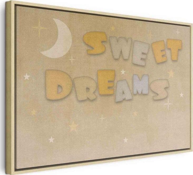 Quadro - Sweet Dreams - Pastel Inscription Surrounded by the Moon and Stars in Poster e stampe Collezione Casa - Trebisacce, commercioVirtuoso.it