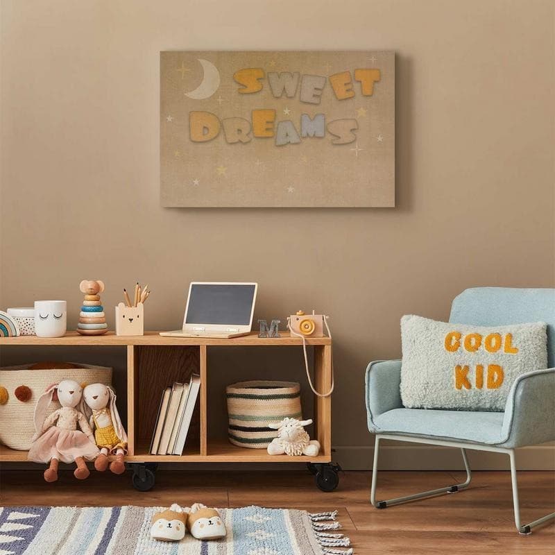 Quadro - Sweet Dreams - Pastel Inscription Surrounded by the Moon and Stars in Poster e stampe Collezione Casa - Trebisacce, commercioVirtuoso.it