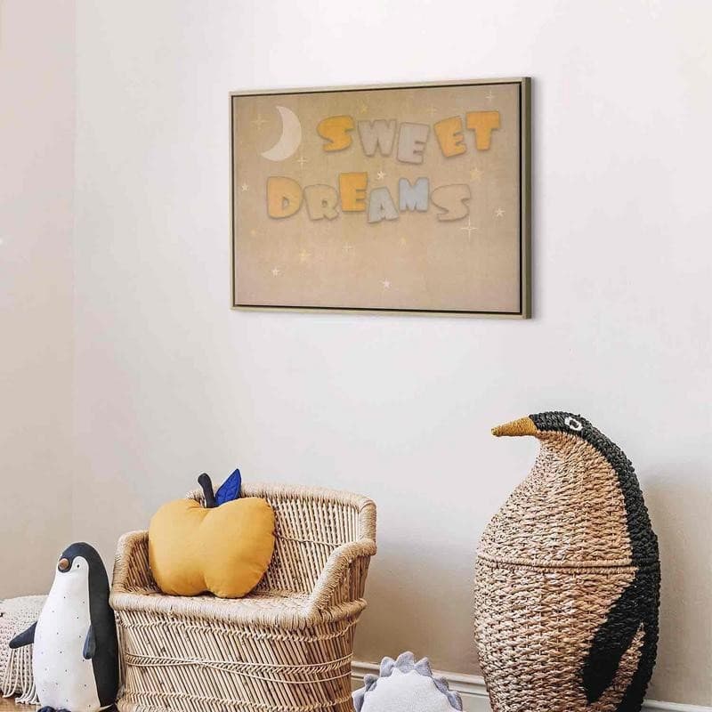Quadro - Sweet Dreams - Pastel Inscription Surrounded by the Moon and Stars in Poster e stampe Collezione Casa - Trebisacce, commercioVirtuoso.it