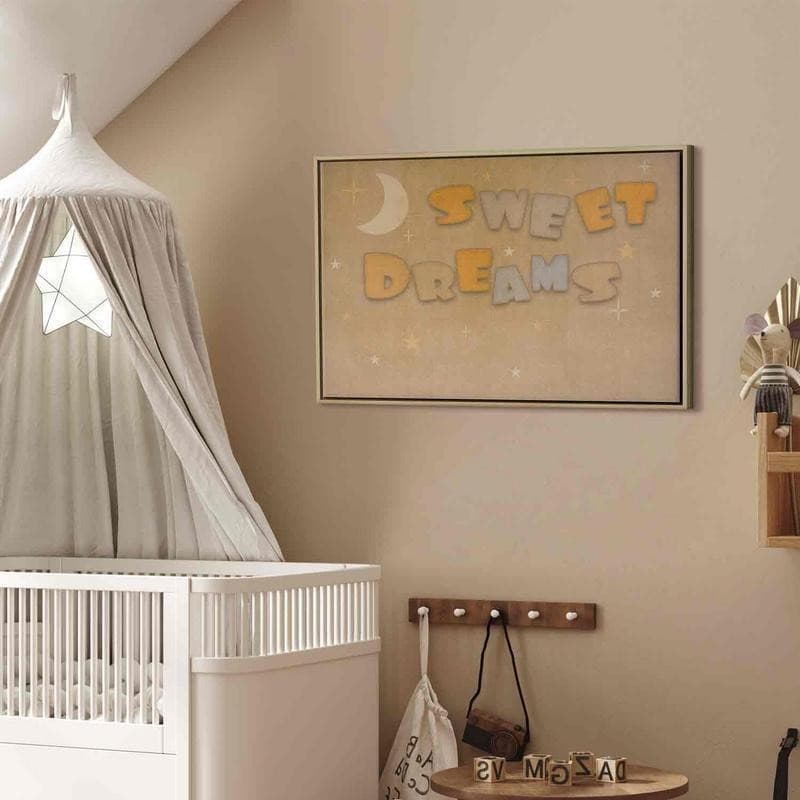 Quadro - Sweet Dreams - Pastel Inscription Surrounded by the Moon and Stars in Poster e stampe Collezione Casa - Trebisacce, commercioVirtuoso.it