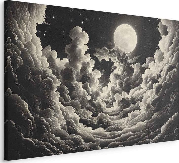 Quadro - Moon and Stars Singing Among the Great Clouds in Poster e stampe Collezione Casa - Trebisacce, commercioVirtuoso.it