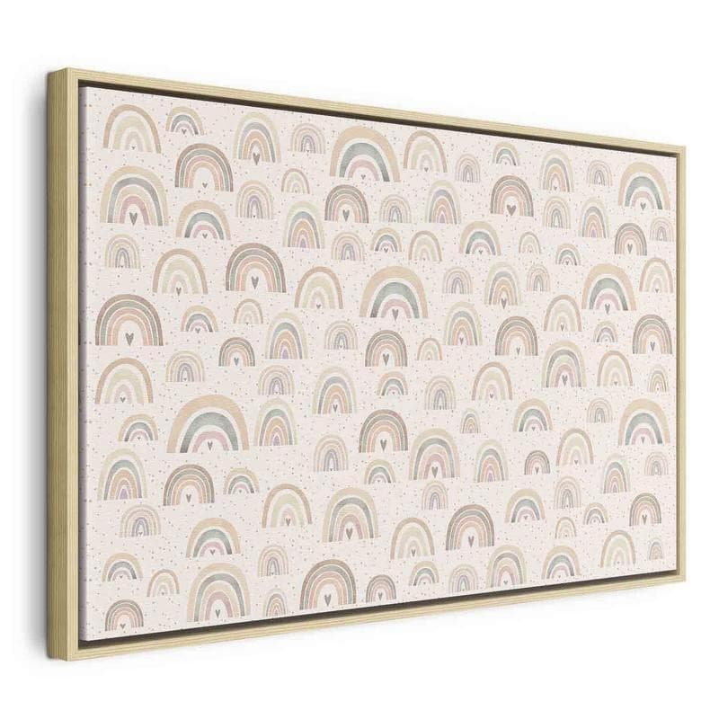 Quadro - Spring - Pastel Rainbows with Hearts on a Rainy Day in Poster e stampe Collezione Casa - Trebisacce, commercioVirtuoso.it