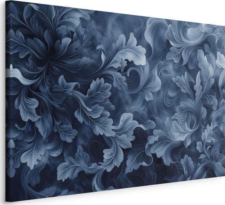 Quadro - Abstract Ornaments Dark Blue Victorian Leaves in Poster e stampe Collezione Casa - Trebisacce, commercioVirtuoso.it