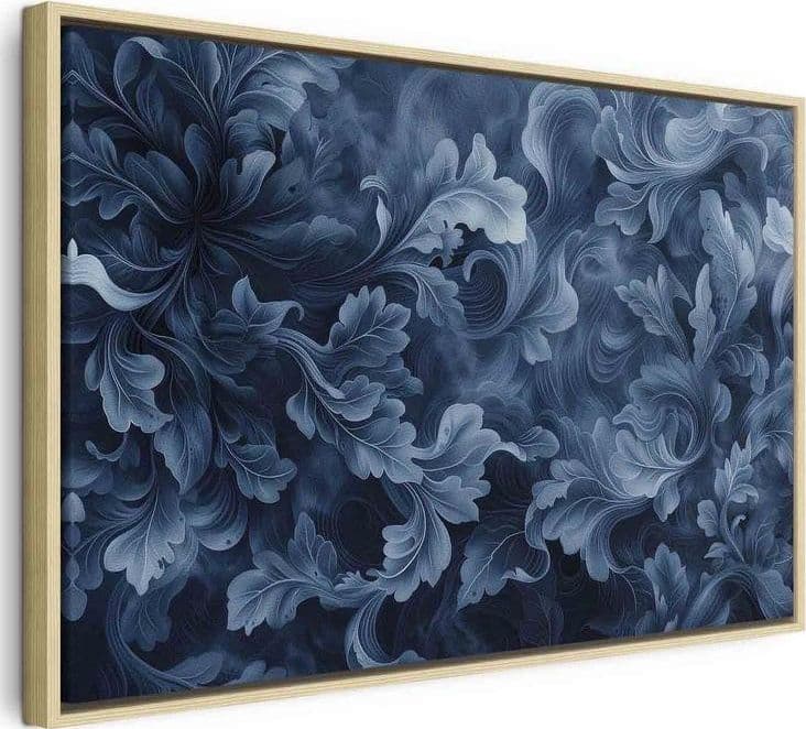 Quadro - Abstract Ornaments Dark Blue Victorian Leaves in Poster e stampe Collezione Casa - Trebisacce, commercioVirtuoso.it