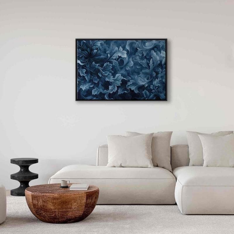 Quadro - Abstract Ornaments Dark Blue Victorian Leaves in Poster e stampe Collezione Casa - Trebisacce, commercioVirtuoso.it