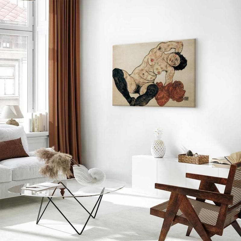 Quadro - Liegender Akt mit gelbem Handtuch (Egon Schiele) in Poster e stampe Collezione Casa - Trebisacce, commercioVirtuoso.it