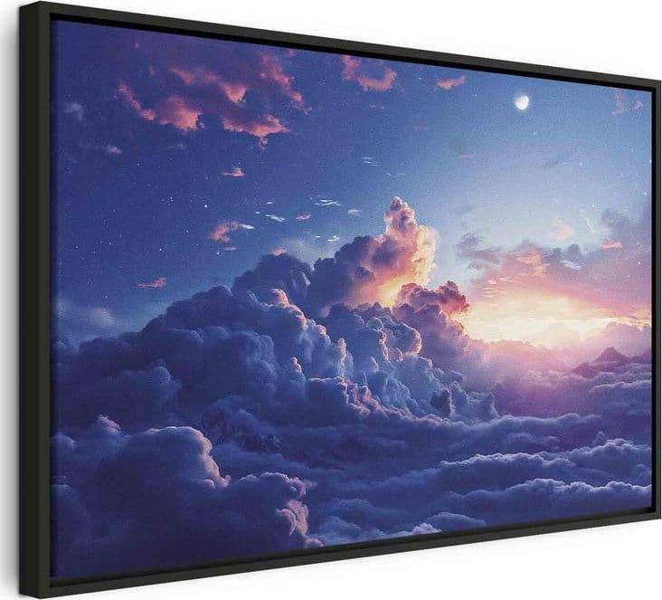 Quadro - Night Concert in the Mountains: Clouds Illuminated by the Last Rays of the Sun in Poster e stampe Collezione Casa - Trebisacce, commercioVirtuoso.it