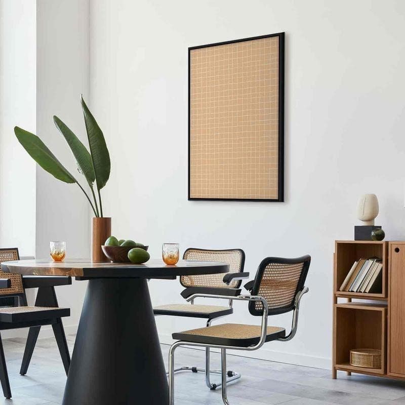 Quadro - Waving Lines - Creamy Grid on a Noisy Pastel Background in Poster e stampe Collezione Casa - Trebisacce, commercioVirtuoso.it