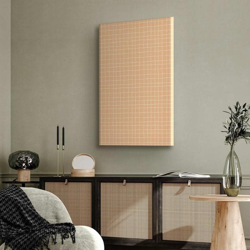 Quadro - Waving Lines - Creamy Grid on a Noisy Pastel Background in Poster e stampe Collezione Casa - Trebisacce, commercioVirtuoso.it