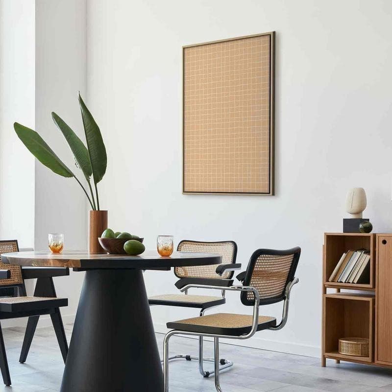 Quadro - Waving Lines - Creamy Grid on a Noisy Pastel Background in Poster e stampe Collezione Casa - Trebisacce, commercioVirtuoso.it