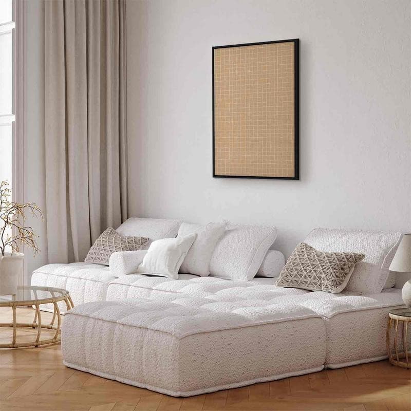 Quadro - Waving Lines - Creamy Grid on a Noisy Pastel Background in Poster e stampe Collezione Casa - Trebisacce, commercioVirtuoso.it