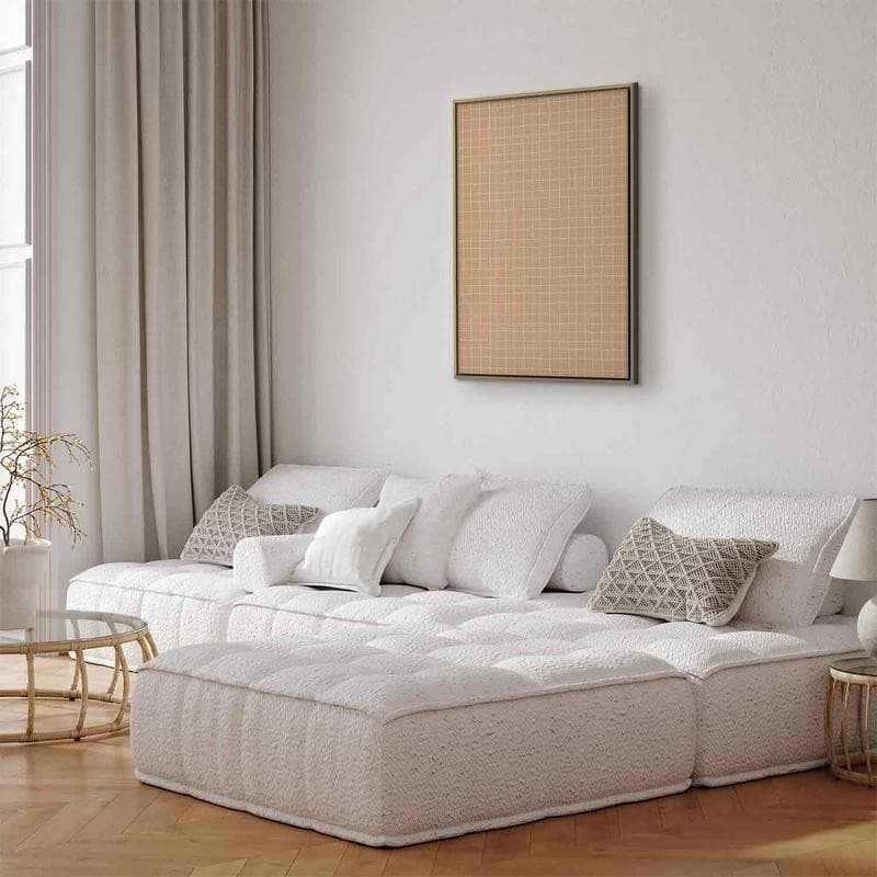 Quadro - Waving Lines - Creamy Grid on a Noisy Pastel Background in Poster e stampe Collezione Casa - Trebisacce, commercioVirtuoso.it