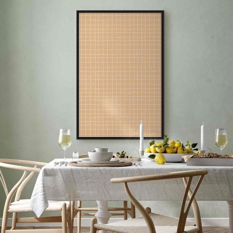 Quadro - Waving Lines - Creamy Grid on a Noisy Pastel Background in Poster e stampe Collezione Casa - Trebisacce, commercioVirtuoso.it
