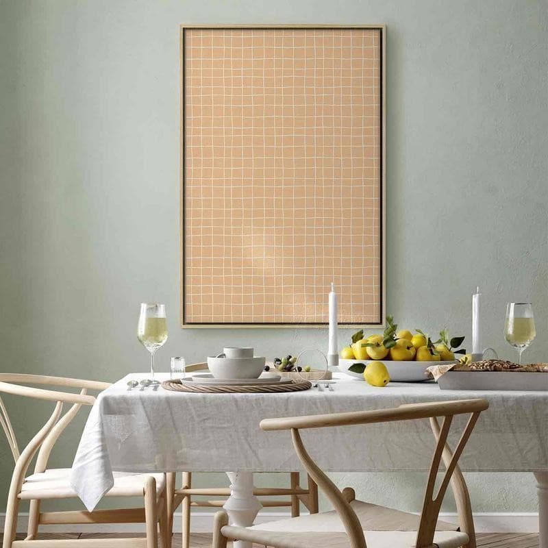 Quadro - Waving Lines - Creamy Grid on a Noisy Pastel Background in Poster e stampe Collezione Casa - Trebisacce, commercioVirtuoso.it
