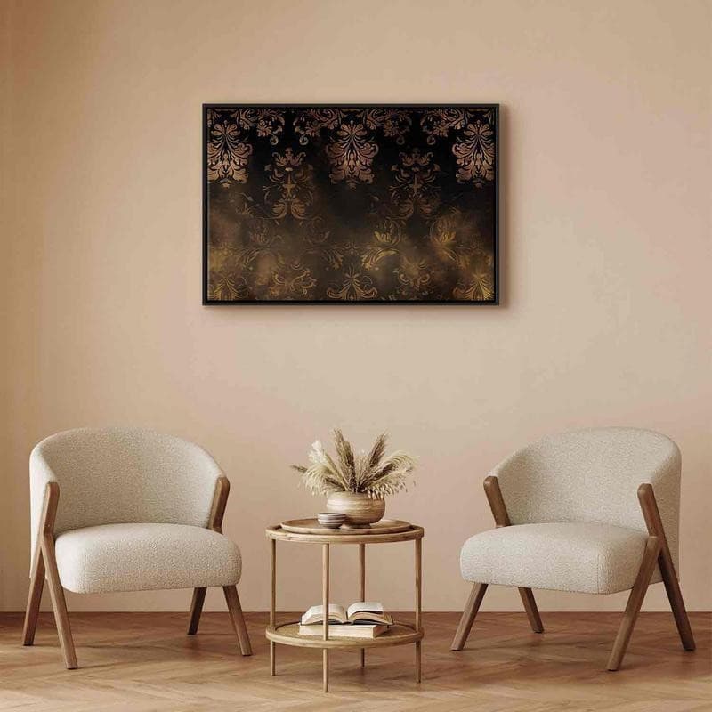 Quadro - Baroque Ornaments in Patinated Gold and Browns: Retro Motif in Poster e stampe Collezione Casa - Trebisacce, commercioVirtuoso.it