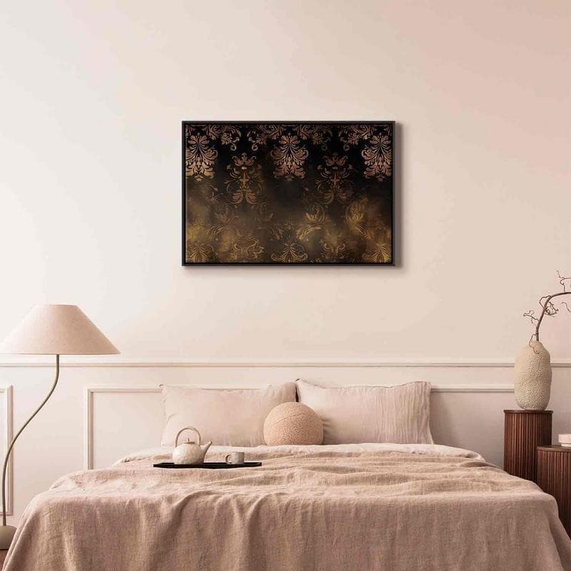 Quadro - Baroque Ornaments in Patinated Gold and Browns: Retro Motif in Poster e stampe Collezione Casa - Trebisacce, commercioVirtuoso.it