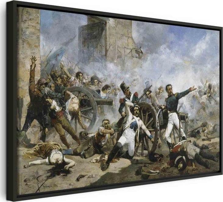 Quadro - The death of Pedro Velarde y Santillán during the defence of the Monteleon Artillery Barracks (Joaquín Sorolla in Poster e stampe Collezione Casa - Trebisacce, commercioVirtuoso.it