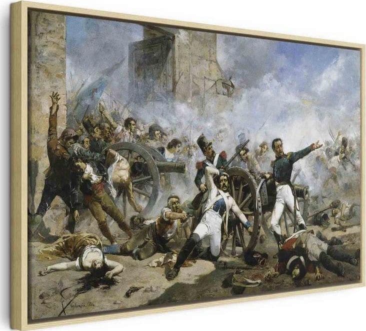 Quadro - The death of Pedro Velarde y Santillán during the defence of the Monteleon Artillery Barracks (Joaquín Sorolla in Poster e stampe Collezione Casa - Trebisacce, commercioVirtuoso.it