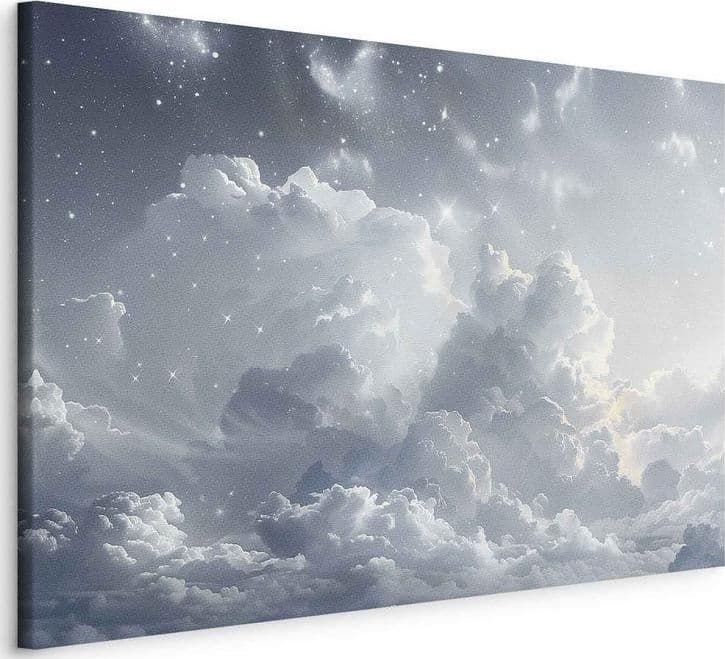 Quadro - Astral Calm: Stars Scattered Over Delicate Clouds in Poster e stampe Collezione Casa - Trebisacce, commercioVirtuoso.it