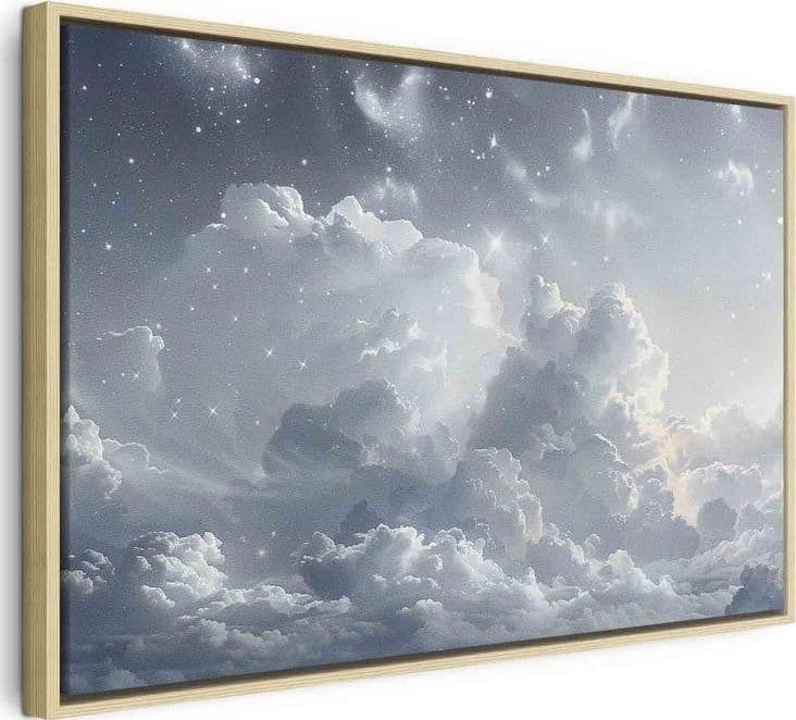 Quadro - Astral Calm: Stars Scattered Over Delicate Clouds in Poster e stampe Collezione Casa - Trebisacce, commercioVirtuoso.it