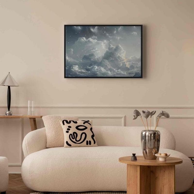 Quadro - Astral Calm: Stars Scattered Over Delicate Clouds in Poster e stampe Collezione Casa - Trebisacce, commercioVirtuoso.it
