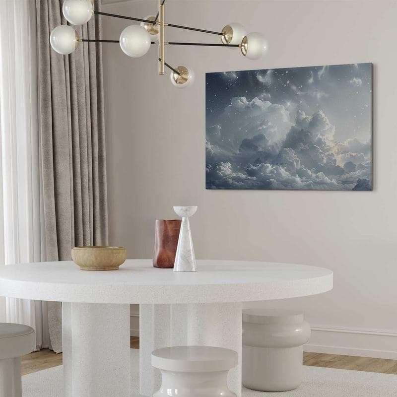 Quadro - Astral Calm: Stars Scattered Over Delicate Clouds in Poster e stampe Collezione Casa - Trebisacce, commercioVirtuoso.it