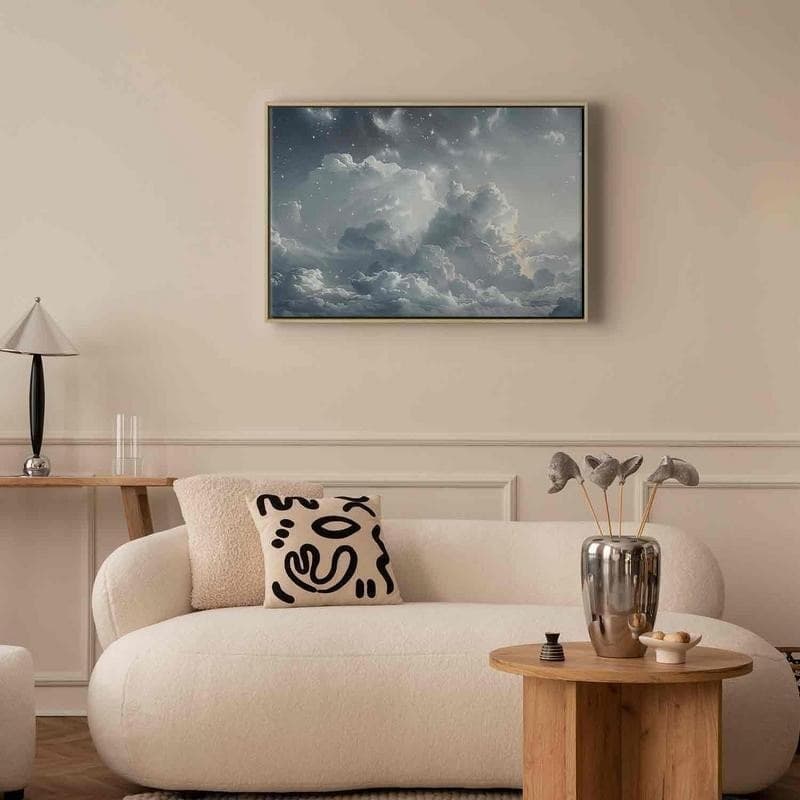 Quadro - Astral Calm: Stars Scattered Over Delicate Clouds in Poster e stampe Collezione Casa - Trebisacce, commercioVirtuoso.it