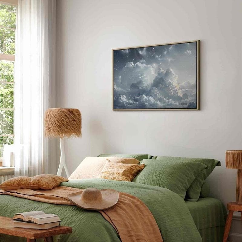 Quadro - Astral Calm: Stars Scattered Over Delicate Clouds in Poster e stampe Collezione Casa - Trebisacce, commercioVirtuoso.it