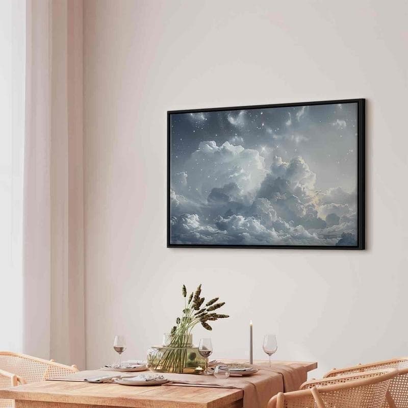 Quadro - Astral Calm: Stars Scattered Over Delicate Clouds in Poster e stampe Collezione Casa - Trebisacce, commercioVirtuoso.it