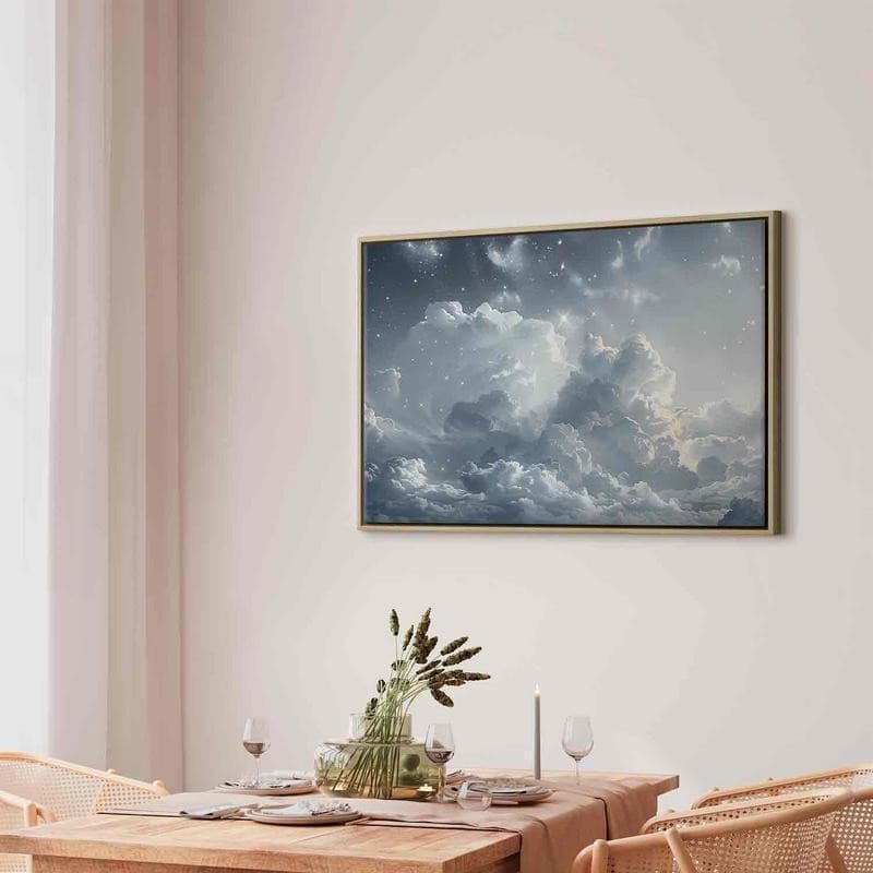 Quadro - Astral Calm: Stars Scattered Over Delicate Clouds in Poster e stampe Collezione Casa - Trebisacce, commercioVirtuoso.it