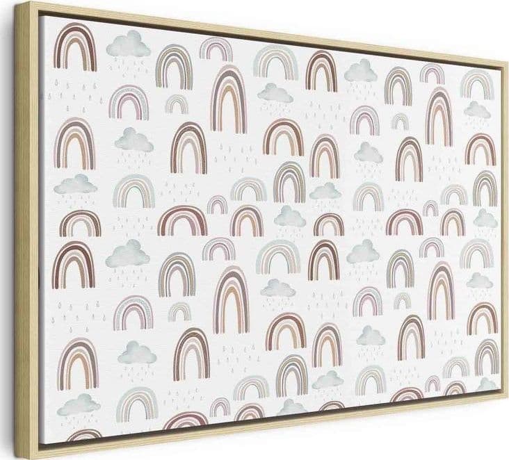 Quadro - Rainbows After the Storm - Rainbows of Various Sizes in Pastel Hues Among Rain Clouds in a Gray-Blue Shade in Poster e stampe Collezione Casa - Trebisacce, commercioVirtuoso.it