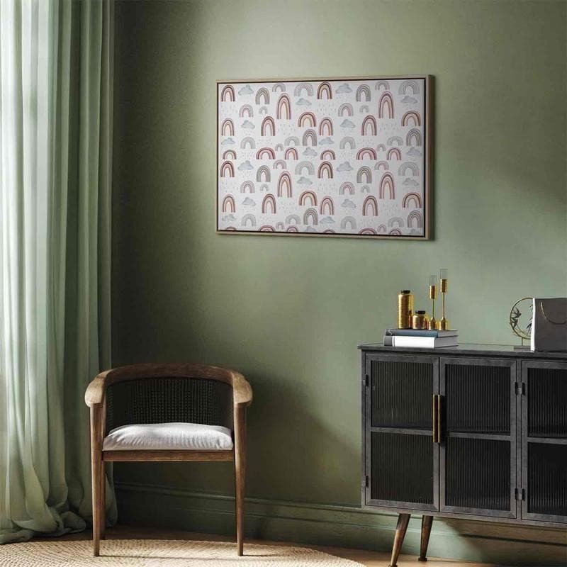 Quadro - Rainbows After the Storm - Rainbows of Various Sizes in Pastel Hues Among Rain Clouds in a Gray-Blue Shade in Poster e stampe Collezione Casa - Trebisacce, commercioVirtuoso.it