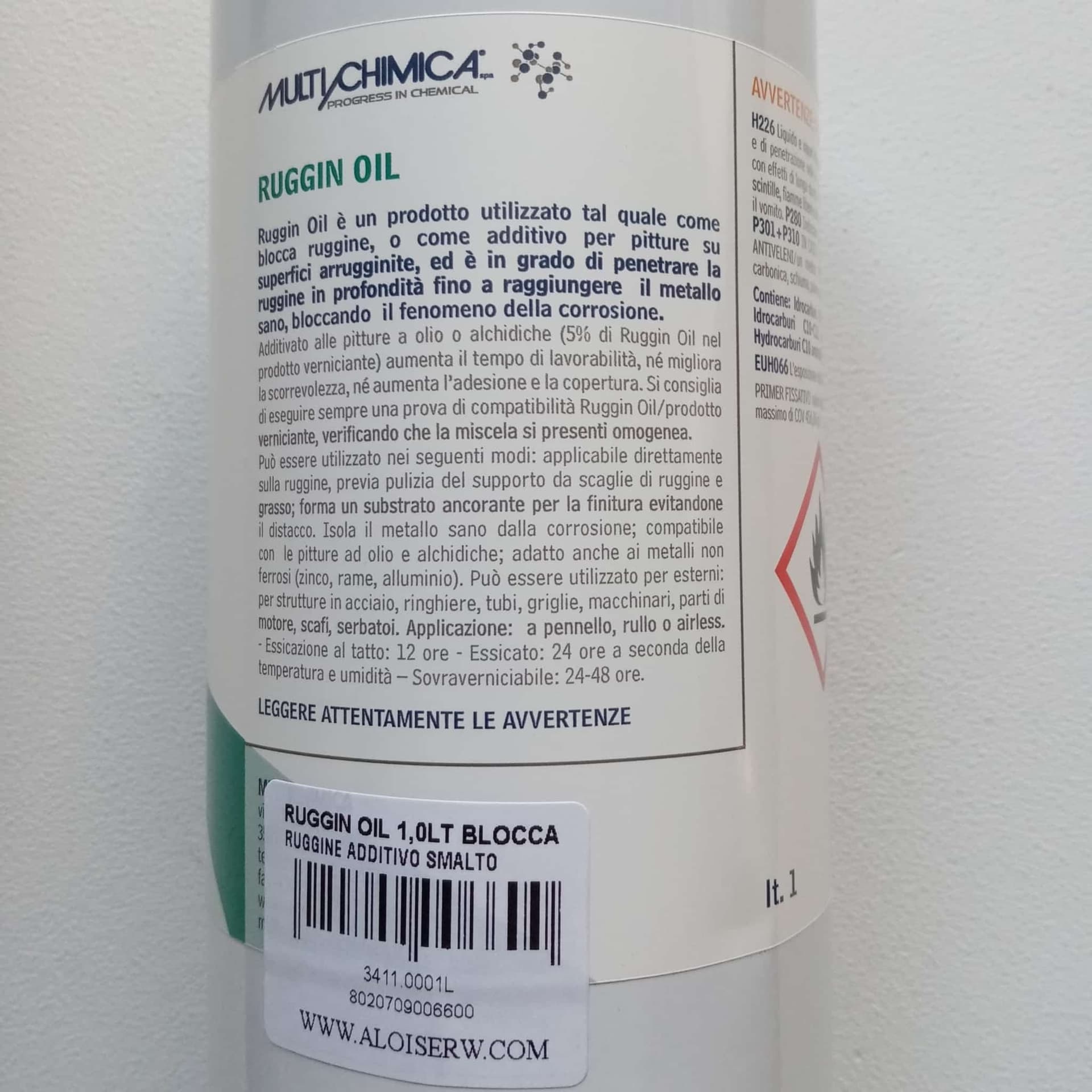 Ruggin Oil 1lt blocca ruggine additivo anticorrosivo trasparente per vernice in Convertitori di ruggine e mangiaruggine Aloiserw.com - Altomonte, commercioVirtuoso.it